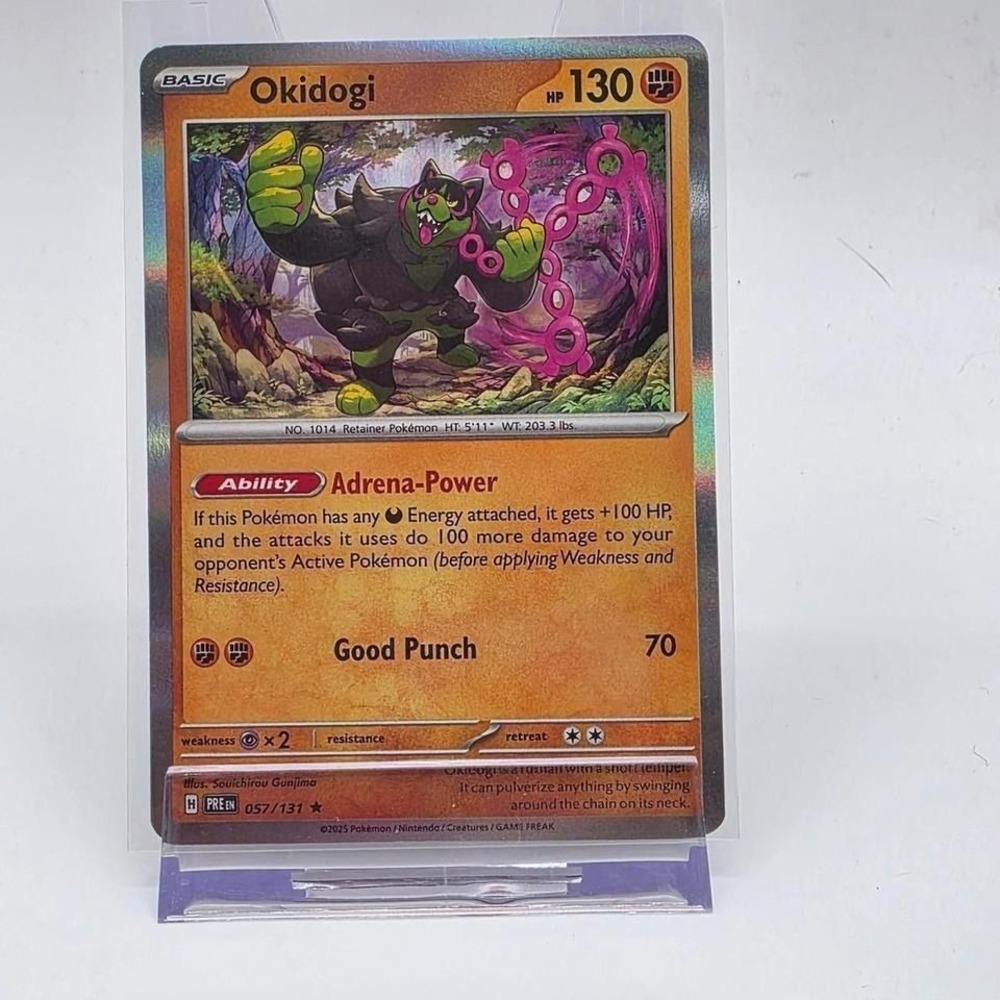 Pokemon Okidogi 057/131 Rare Holo Prerelease Promo Scarlet Violet Shrouded Fable